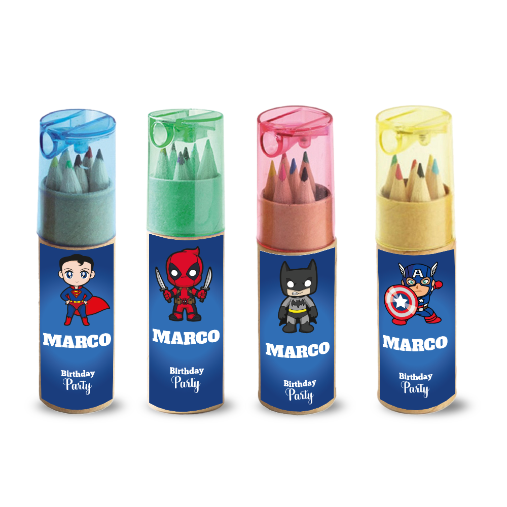 Party Hero - Set Pastelli 4 Pz - personalizzati con nome