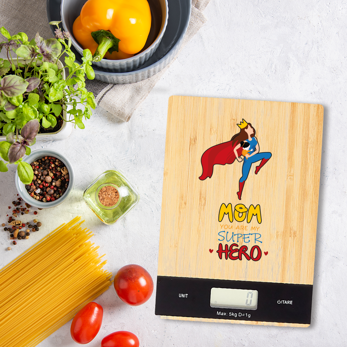 Mom you are my super hero - Bilancia Da Cucina Digitale