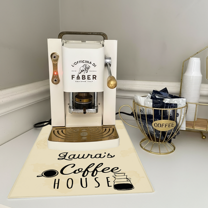 Coffee House - Tappetino per Macchina del caffè  con Retro in Gomma Tappeto 30x40cm - personalizzato