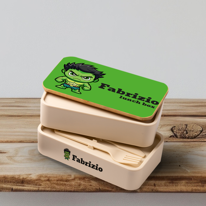 Green - Scatola per il pranzo - personalizzato con nome