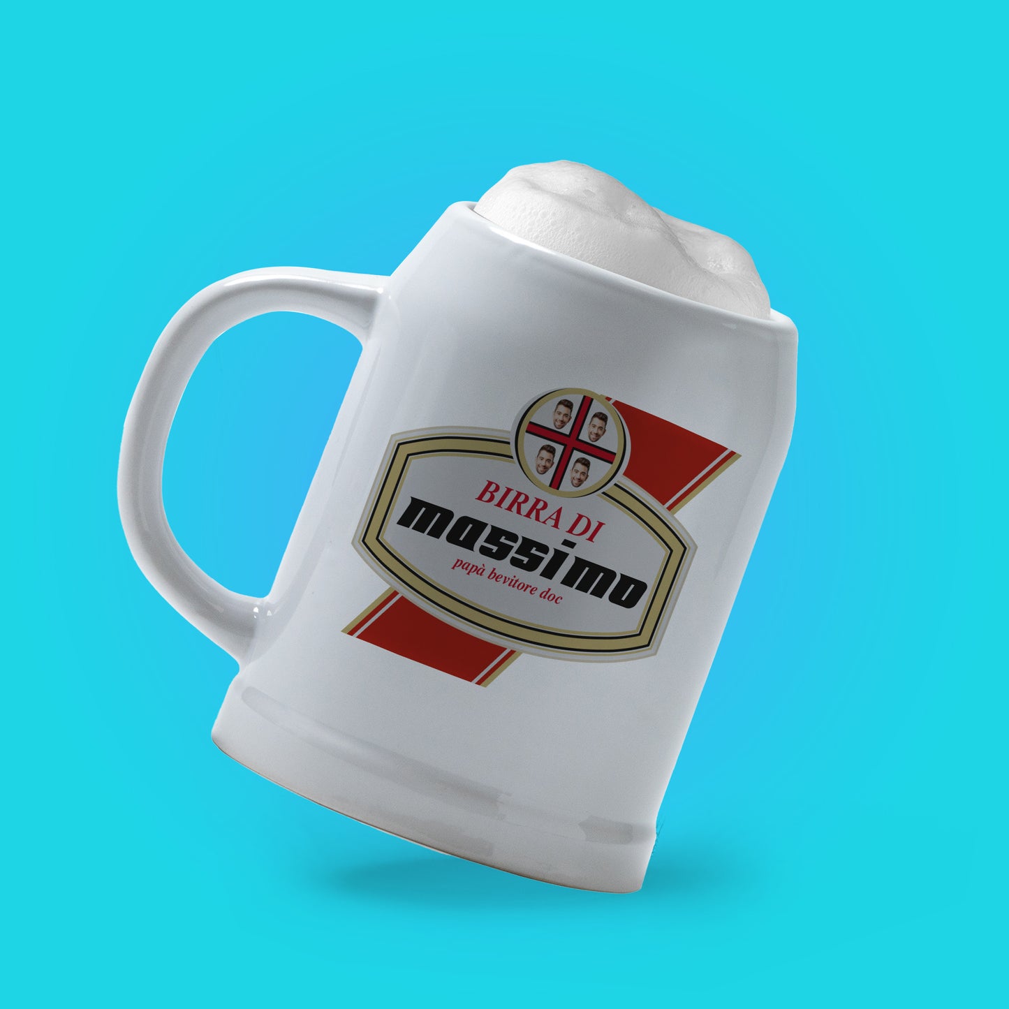 Papà bevitore doc - Caraffa in ceramica - personalizzata con nome e foto