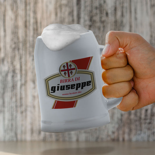 Nonno bevitore - Caraffa in ceramica - personalizzata con nome