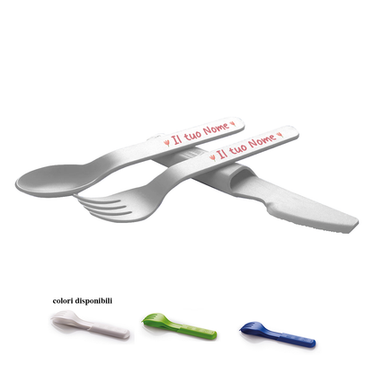 Flower - Posate in plastica - personalizzate con nome