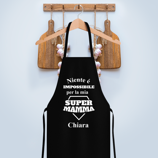 Super mamma - Grembiule da Cucina personalizzato con nome