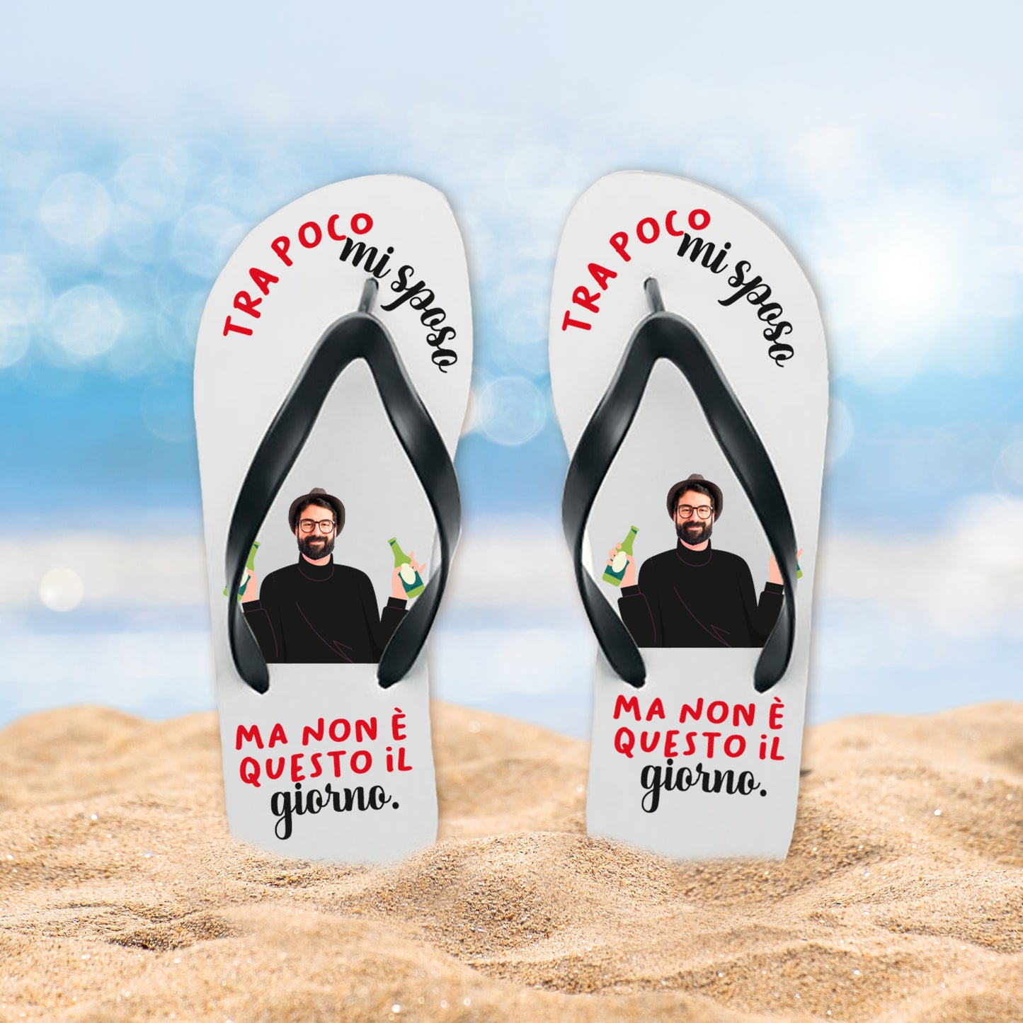 Tra poco mi sposo, ma non è questo il giorno - Infradito - personalizzati con foto