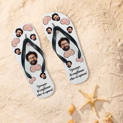 Il coxxxne che si sposa - Infradito - personalizzati con nome e foto