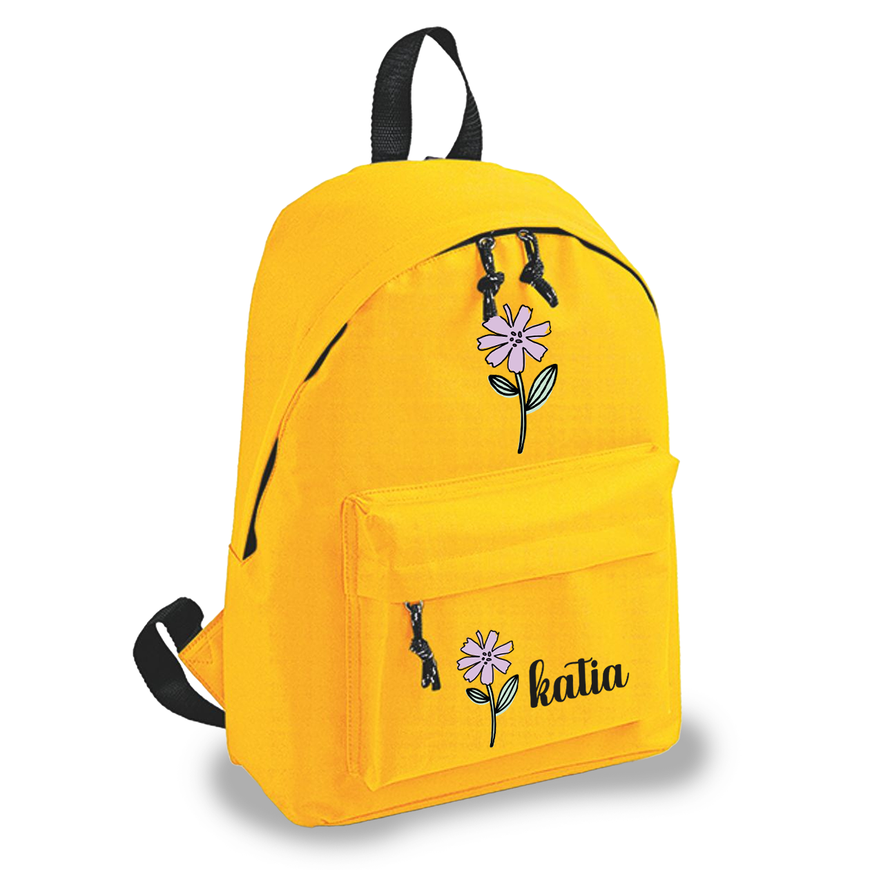Art flower name - zaino scuola - personalizzato con nome