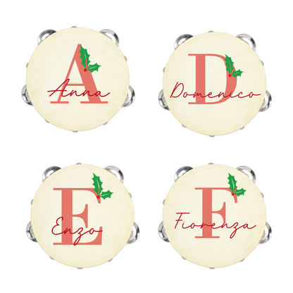 Elegant Name - Set da 10 Tamburelli - personalizzati con nomi e iniziali