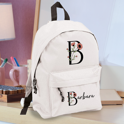 Letter rose - zaino scuola - personalizzato con nome e iniziale