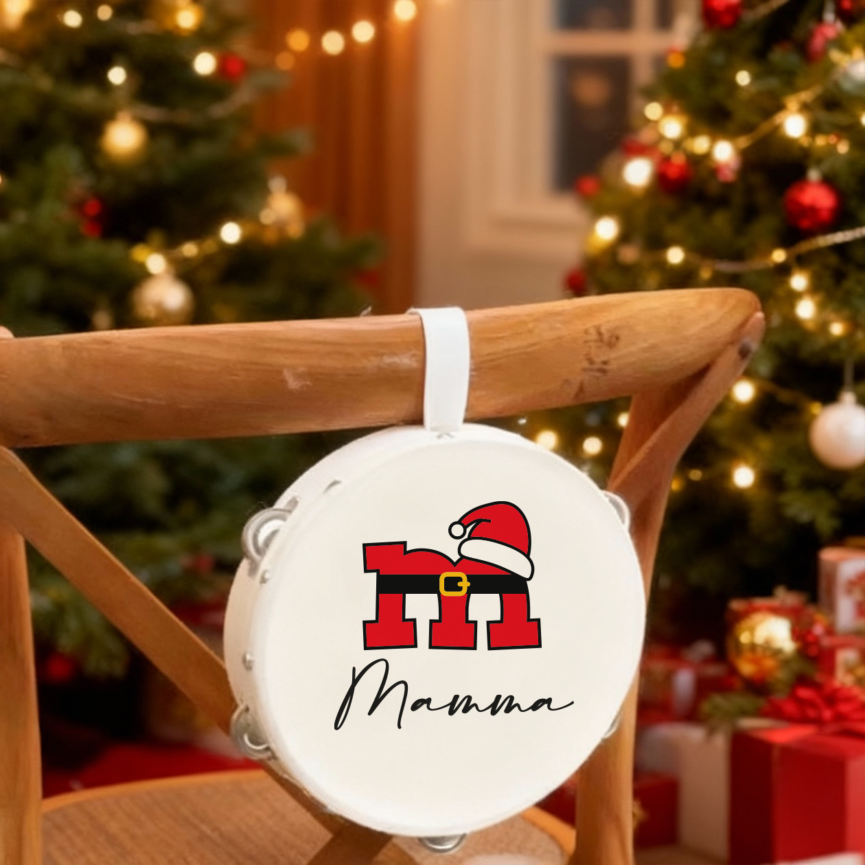 Santa Claus - Set da 10 Tamburelli - personalizzati con nomi e iniziali