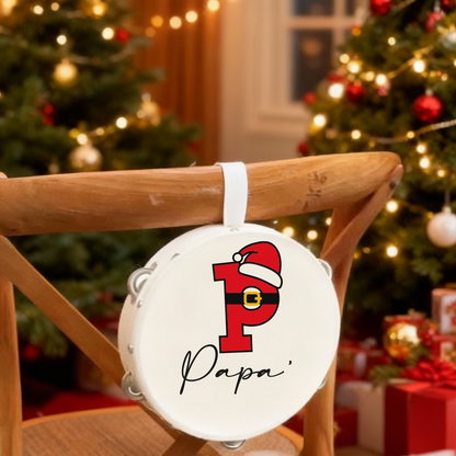 Santa Claus - Set da 10 Tamburelli - personalizzati con nomi e iniziali