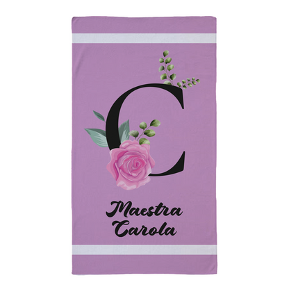 Maestra purple - Telo Mare - personalizzato con nome e iniziale