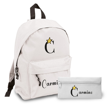 Star Name - Zaino + Portapenne - personalizzati con nome e iniziale