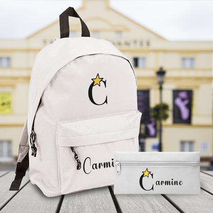 Star Name - Zaino + Portapenne - personalizzati con nome e iniziale