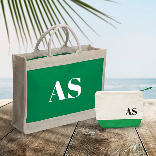 Letters - Combo: Borsa mare + Pochette - personalizzata con iniziali