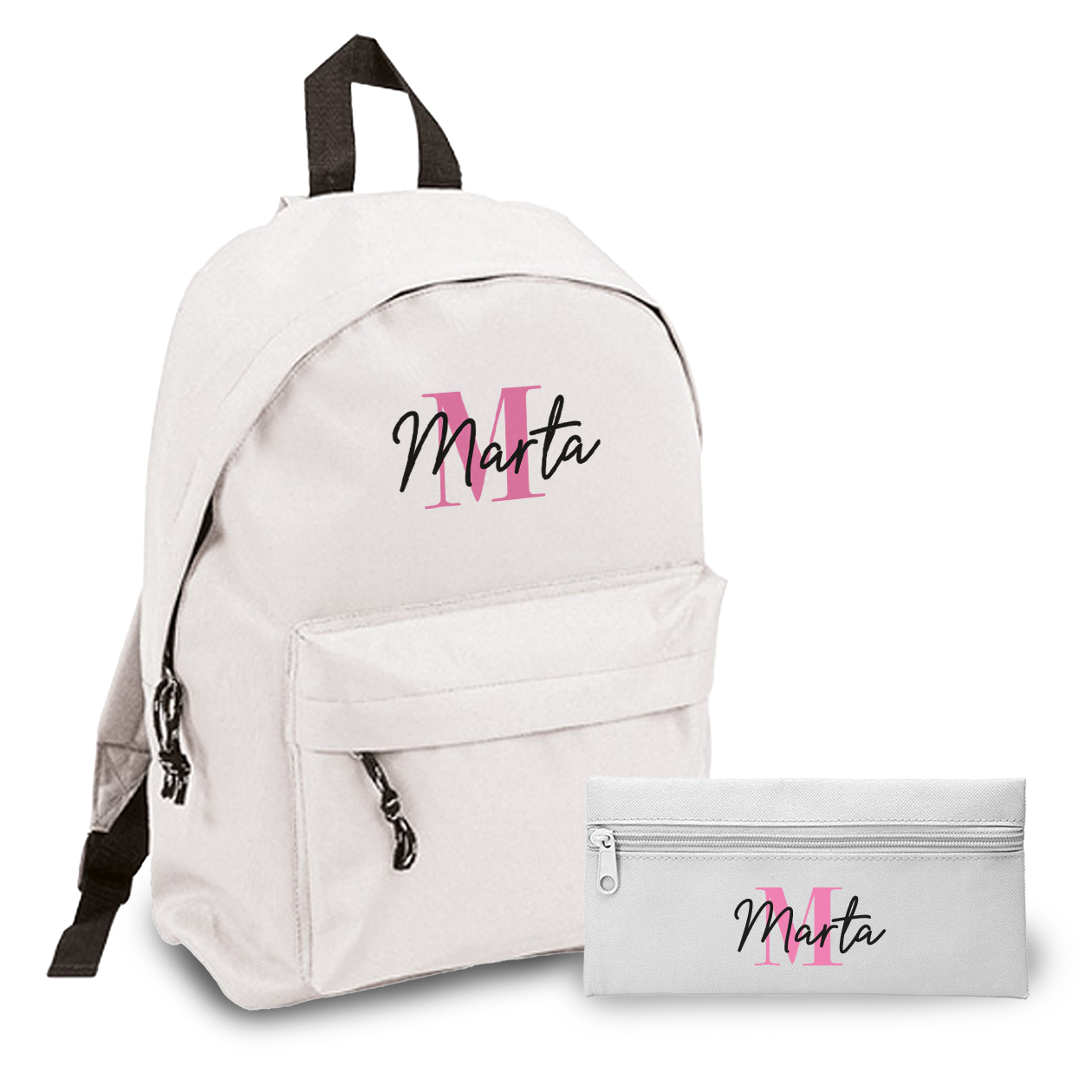 Elegant Name - Zaino + Portapenne - personalizzati con nome e iniziale