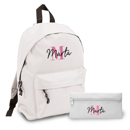 Elegant Name - Zaino + Portapenne - personalizzati con nome e iniziale
