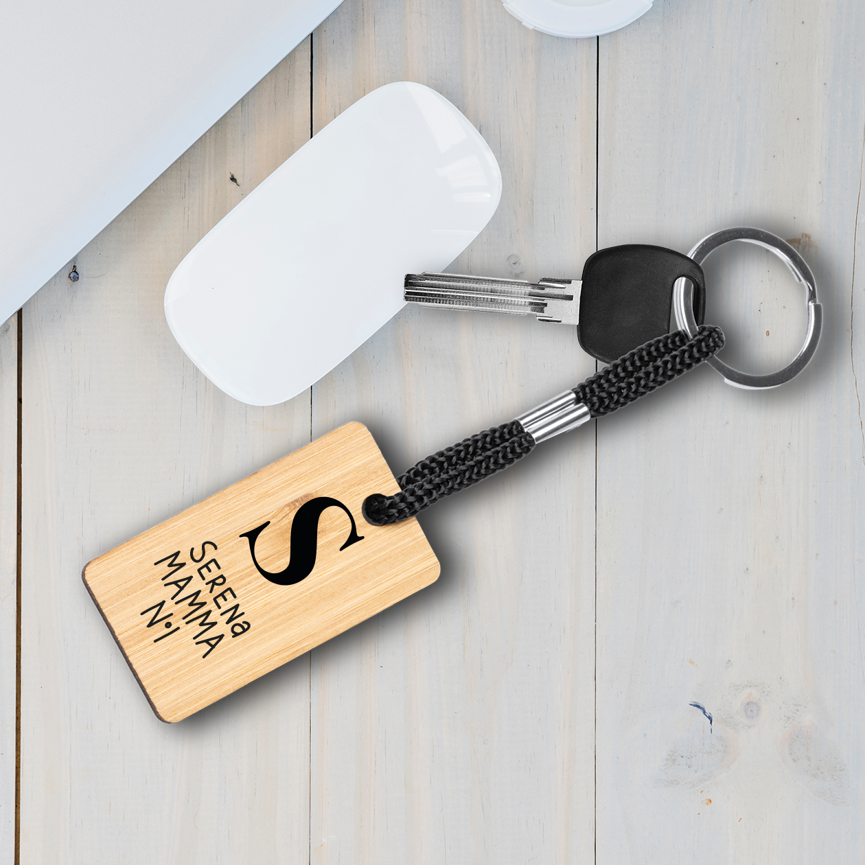 Mamma n 1 - Portachiavi in Legno personalizzato con nome