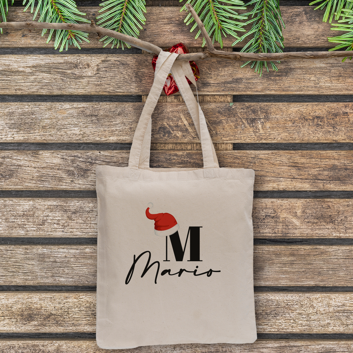 Christmas Name - Shopper In Cotone - personalizzata con nome