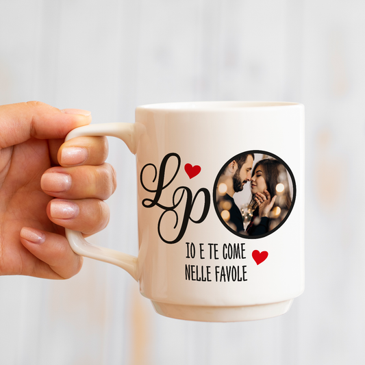 Io e te come nelle favole - Tazza mug - personalizzata con foto e iniziali