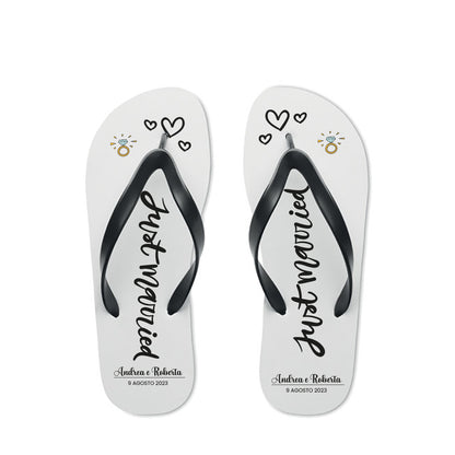 Just married - Infradito - personalizzati con nomi e data