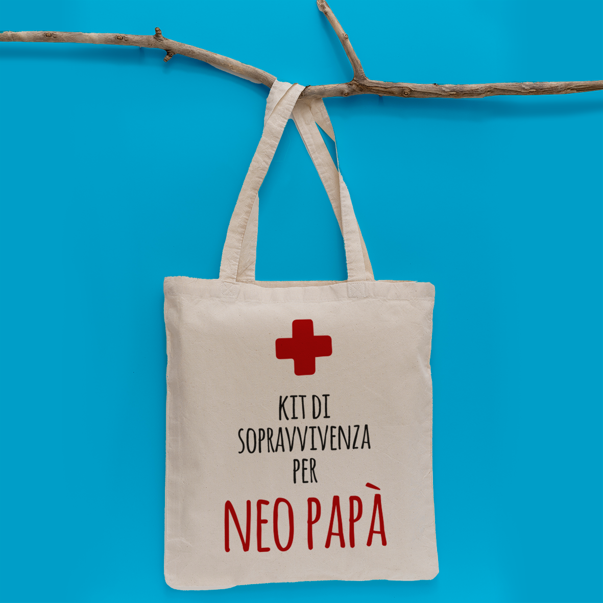 Kit di sopravvivenza per neo papà - Shopper In Cotone
