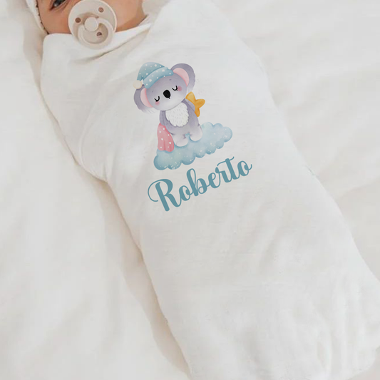Baby Koala - Set 3 pezzi mussole personalizzate con nome