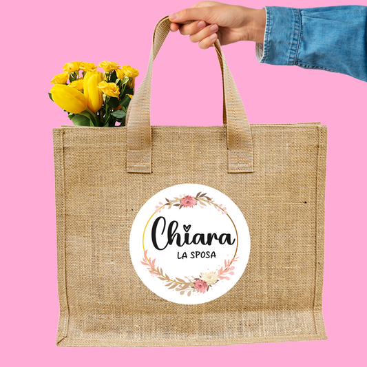 The bride flowers - Borsa Mare - personalizzata con nome - idea regalo addio al nubilato