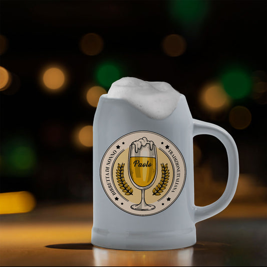 Birretta di nonno - Caraffa in ceramica - personalizzata con nome