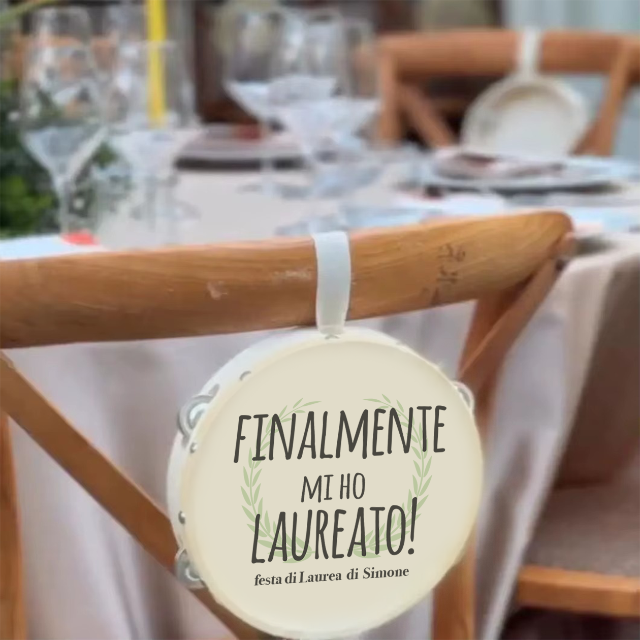 Finalmente mi ho laureato - Set da 10 Tamburelli - personalizzati