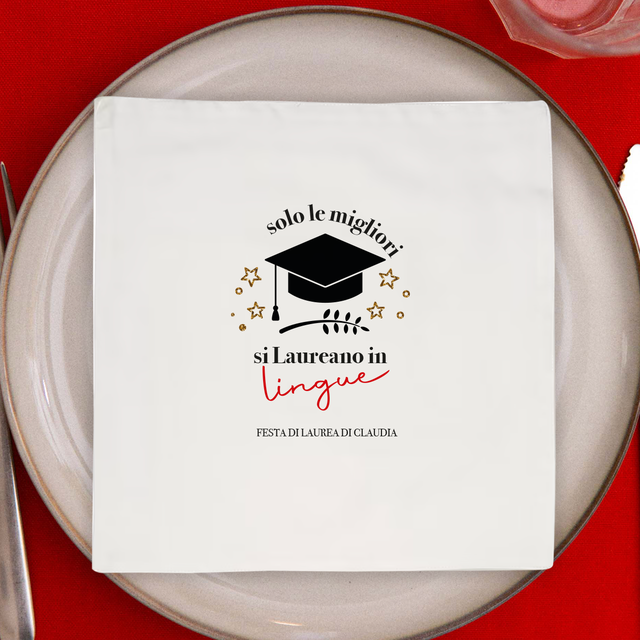 Solo le migliori si Laureano in... - Set 4 tovaglioli - personalizzato