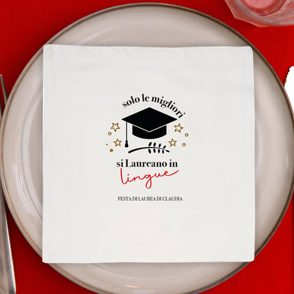 Solo le migliori si Laureano in... - Set 4 tovaglioli - personalizzato