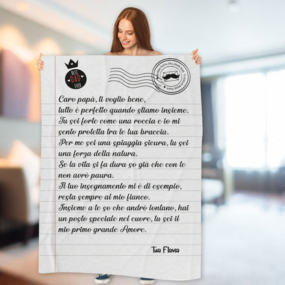 Best dad ever - coperta Idea Regalo Festa del Papà - personalizzata con frase
