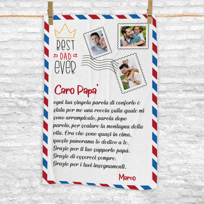 Best dad ever, caro papà - coperta Idea Regalo Festa del Papà - personalizzata con frase