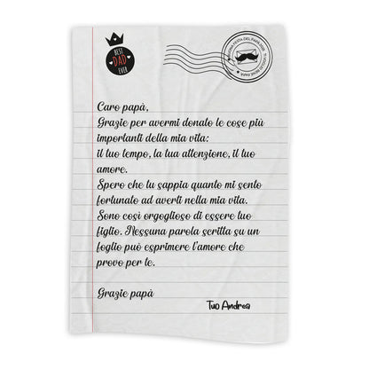 Caro papà - coperta Idea Regalo Festa del Papà - personalizzata con frase