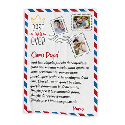 Best dad ever, caro papà - coperta Idea Regalo Festa del Papà - personalizzata con frase