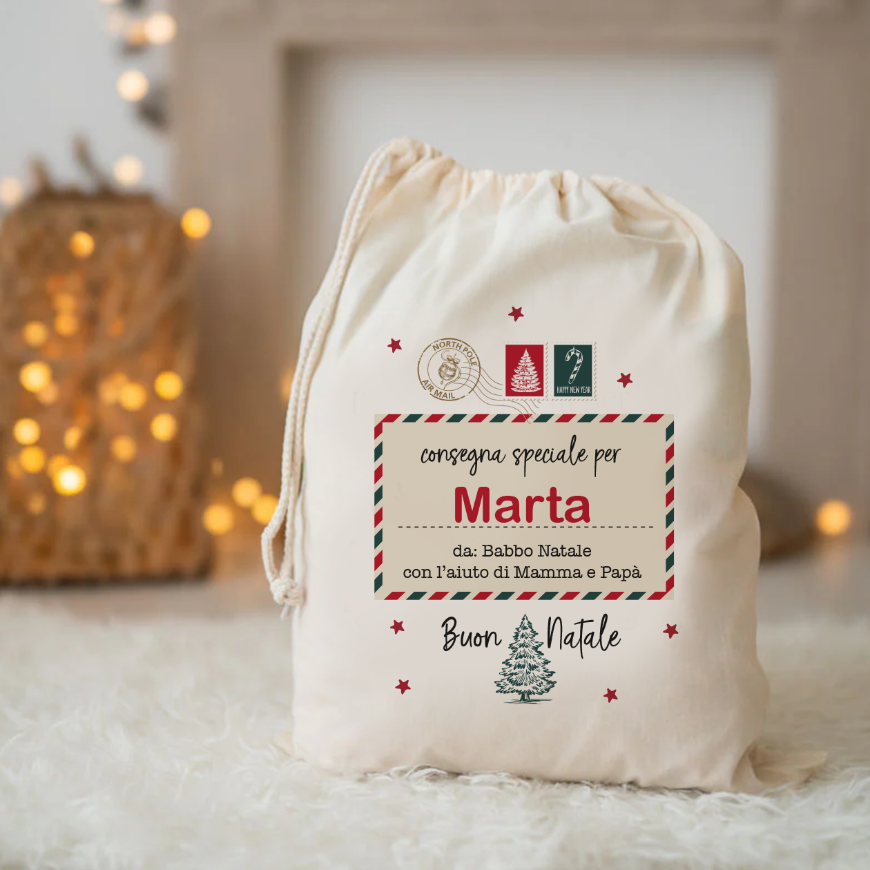 Mamma e Papà - Sacchetto personalizzato con nome