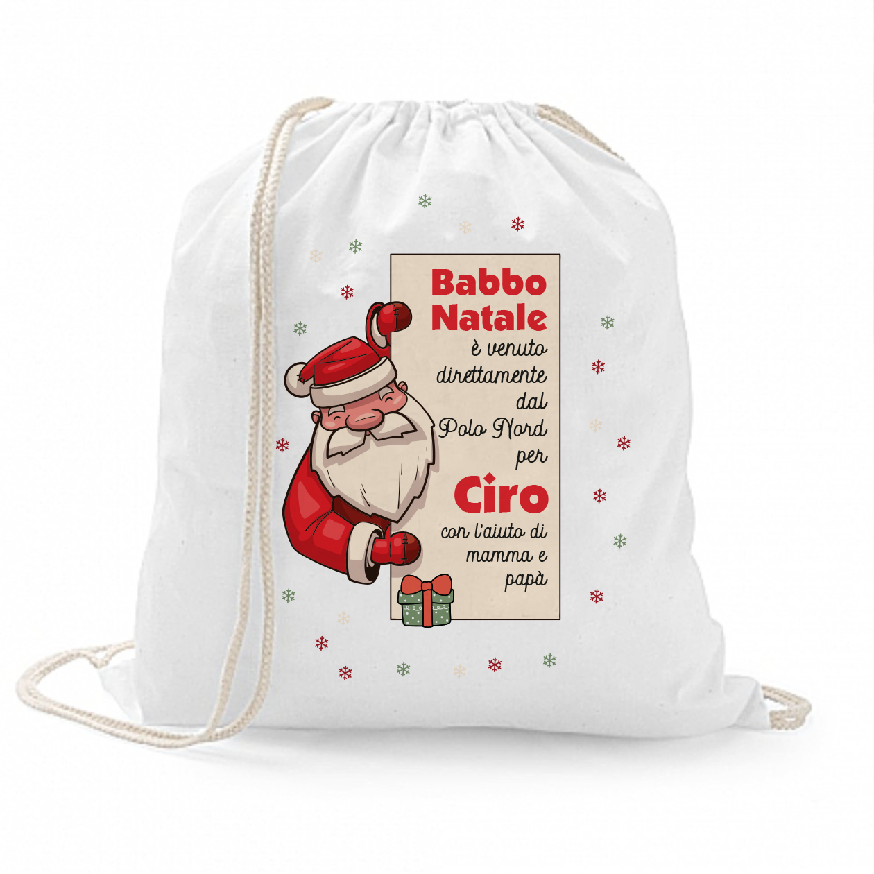 Direttamente dal polo nord - Sacchetto - personalizzato con nome