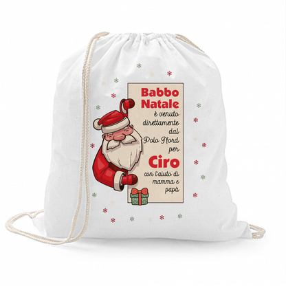 Direttamente dal polo nord - Sacchetto - personalizzato con nome