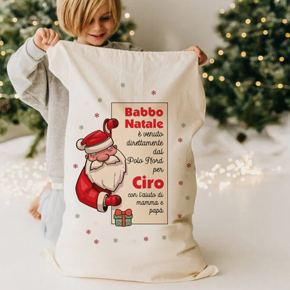 Direttamente dal polo nord - Sacchetto - personalizzato con nome