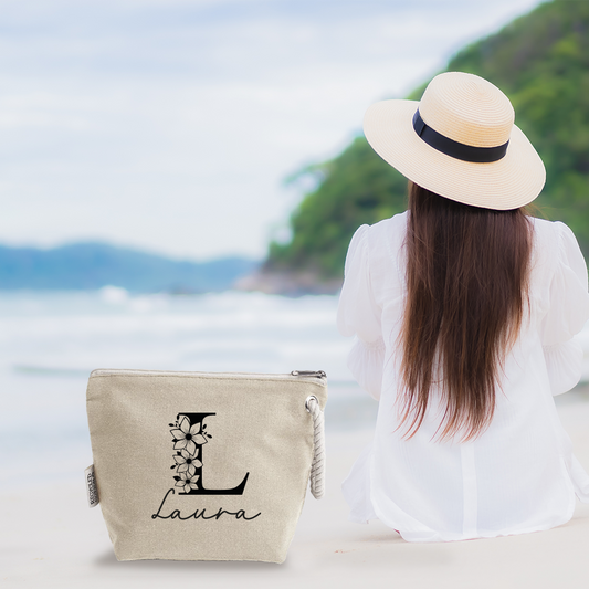 Flower Name - Pochette - personalizzata con iniziale e nome