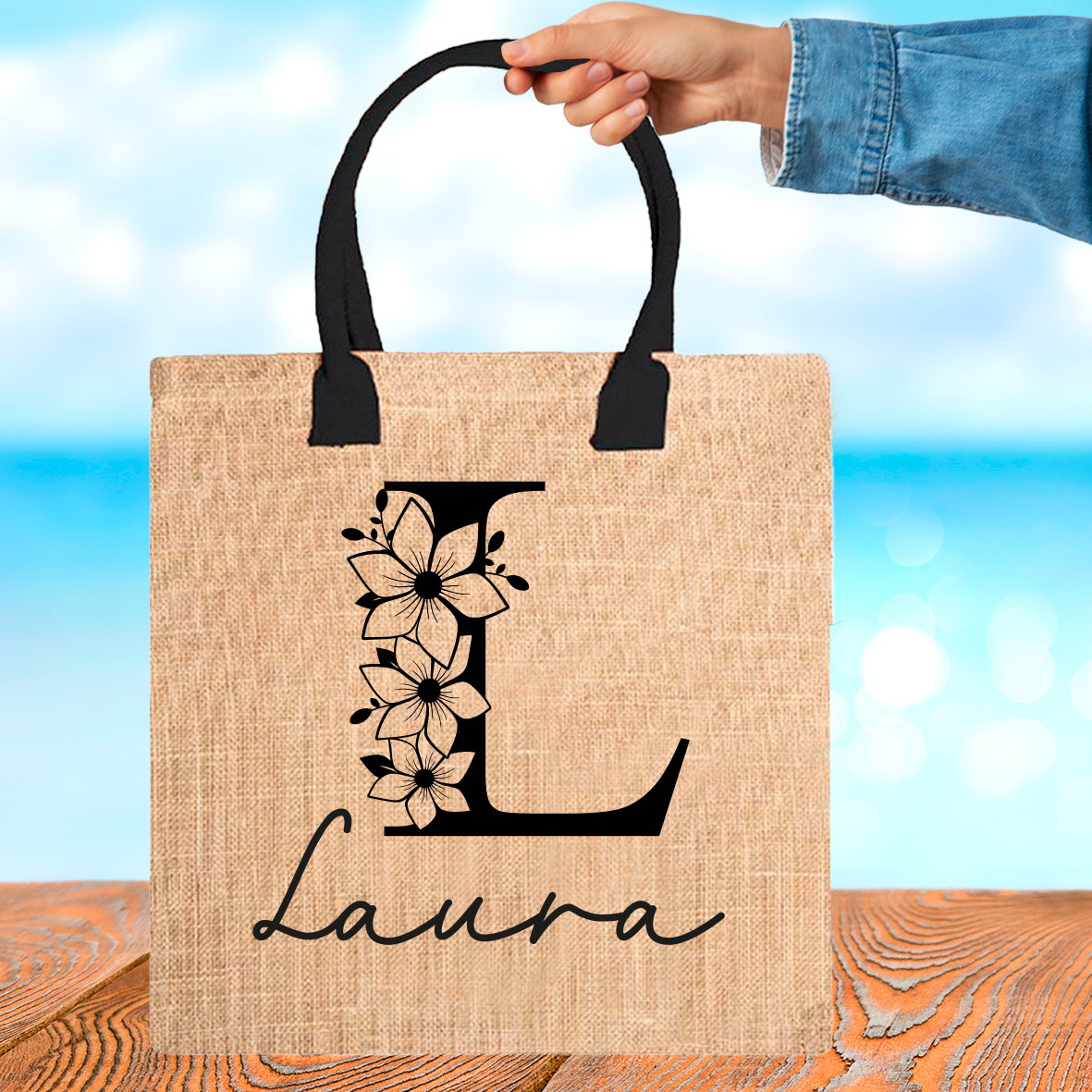 Letter Flower - Borsa Mare personalizzata con nome