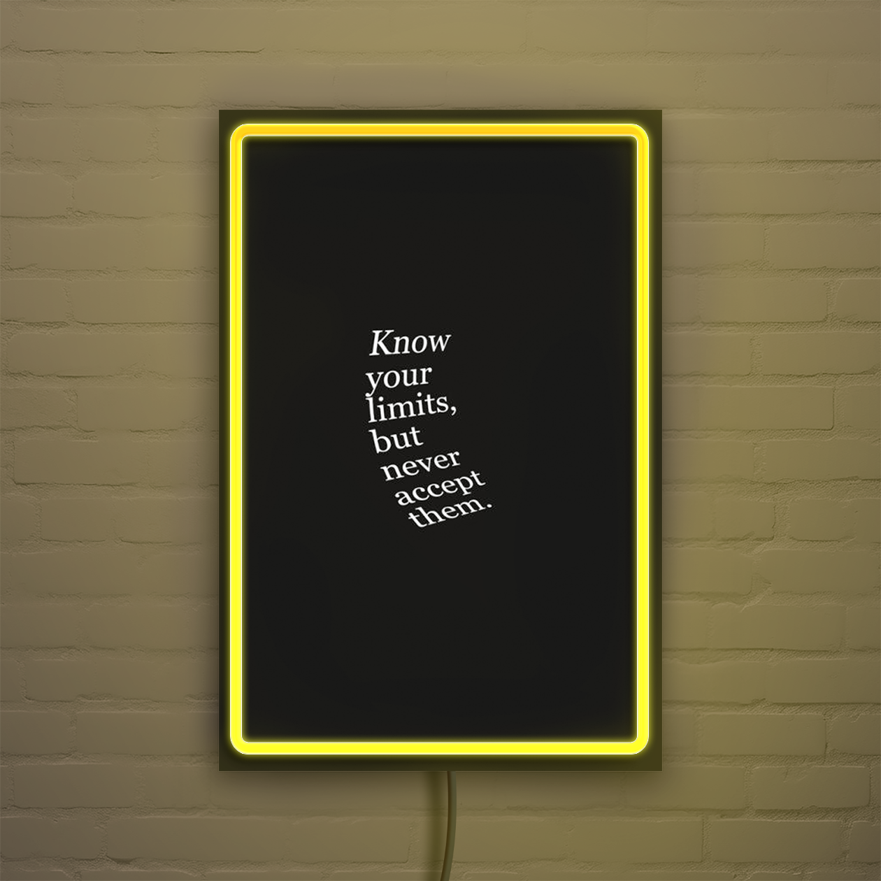 Know yours limits, but never accept them  - Quadretto con Neon Led