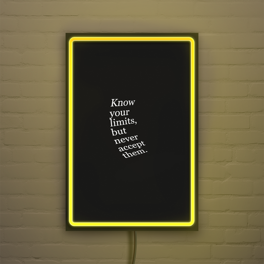 Know yours limits, but never accept them  - Quadretto con Neon Led
