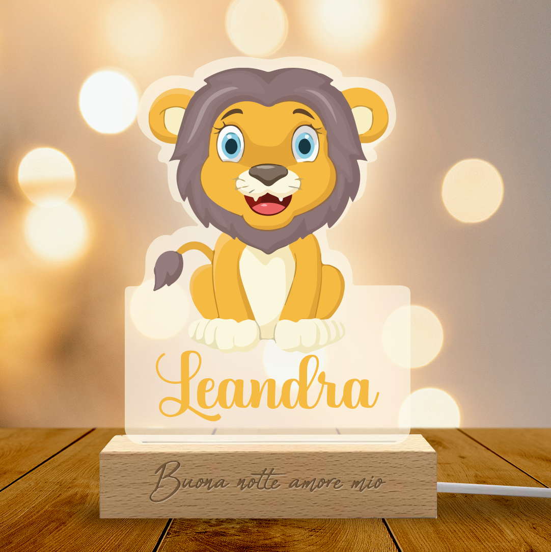 Lyon King - Lampada - Plexiglass personalizzata con nome e frase