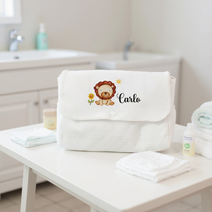 Baby lyon flower - Borsa Fasciatoio per Neonato - personalizzata con nome