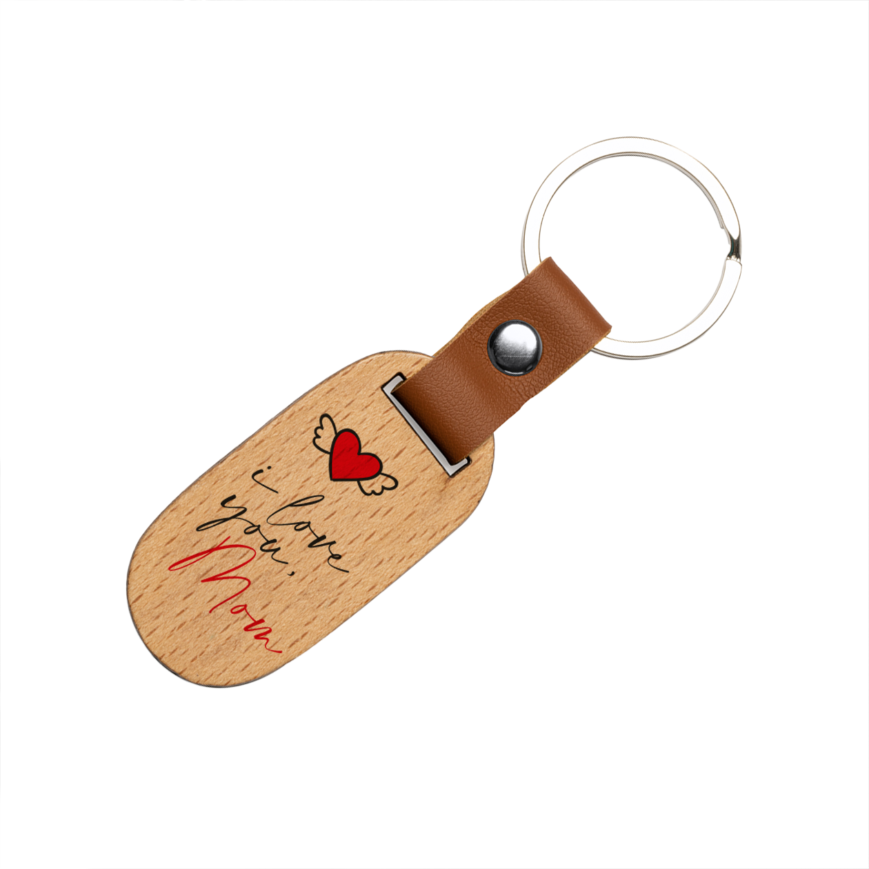 I love you Mom - Portachiavi in Legno