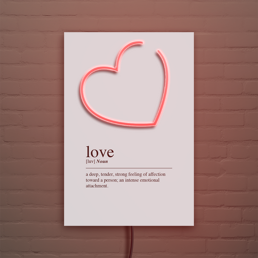 Love Noun  - Quadretto con Neon Led