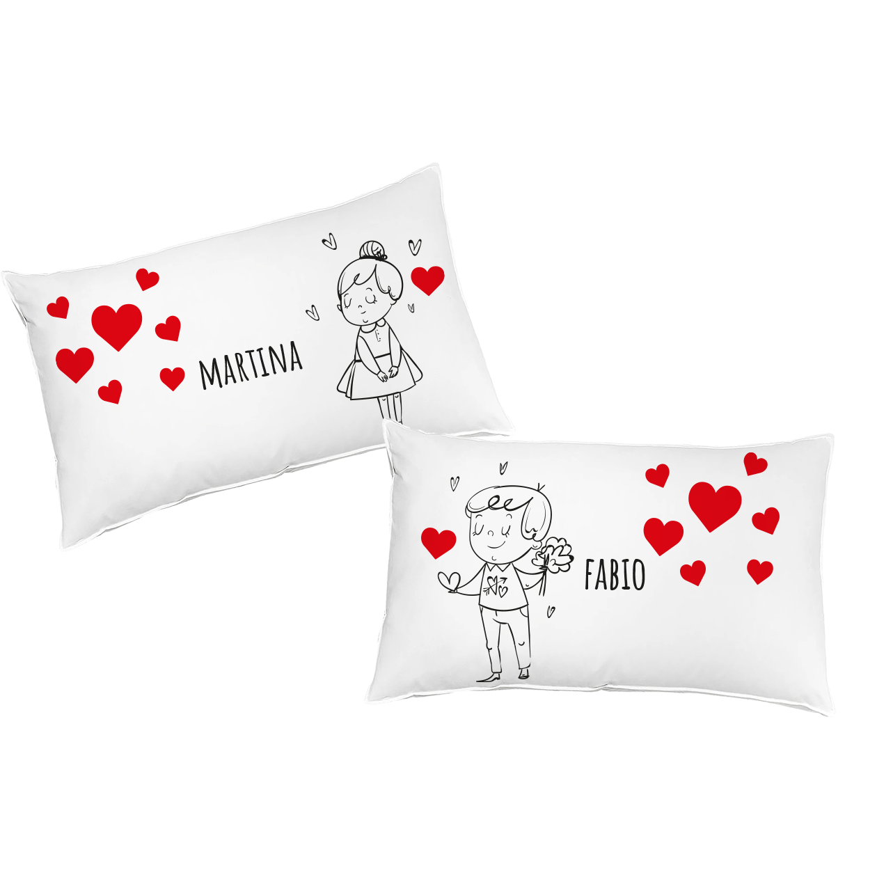 I Love you - Coppia Federe Personalizzate con nomi