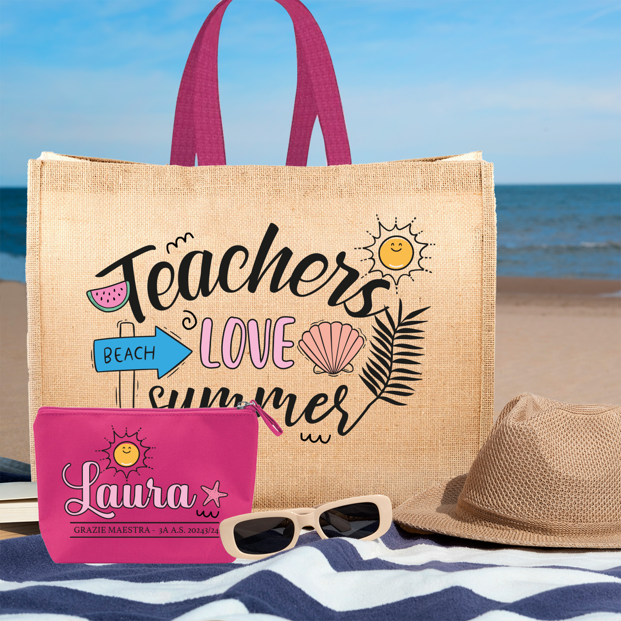 Teachers love summers - Borsa mare & Pochette - Combo